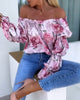 Lia | Colourfully Printed One-Shoulder Casual Top for Women