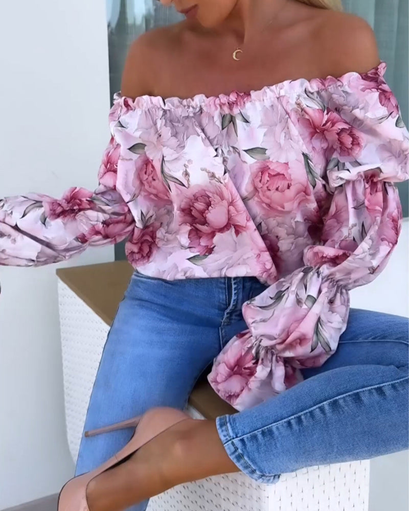 Lia | Colourfully Printed One-Shoulder Casual Top for Women