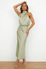 Rochelle | Feminine Satin Dress with Halter Neckline