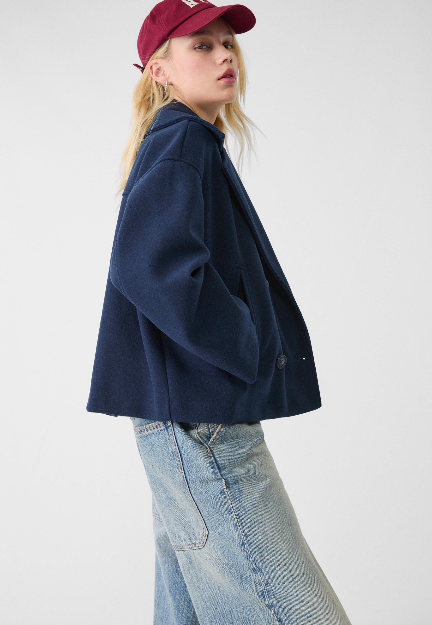 Selene™ - Classic short coat for women - Navy blue / XS