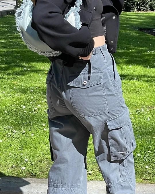 Freya™ | Fashionable cargo trousers - BLUE / S