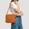 Cecilie | Shoulder bag and handbag made from three layers of leather - Brown