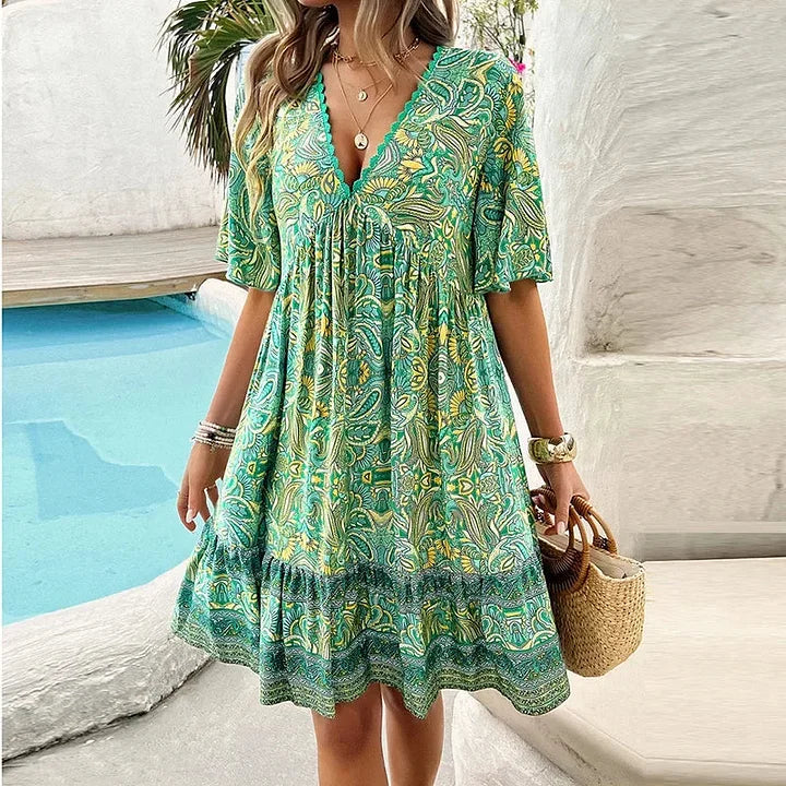 Frenchie | Chic Vacation Dress with V-neck