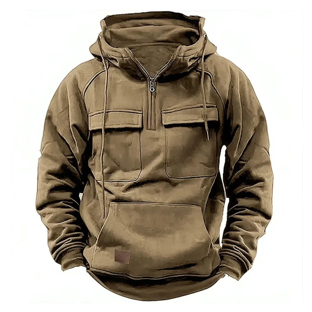 Erik™ | Robust insert hoodie - Khaki / S