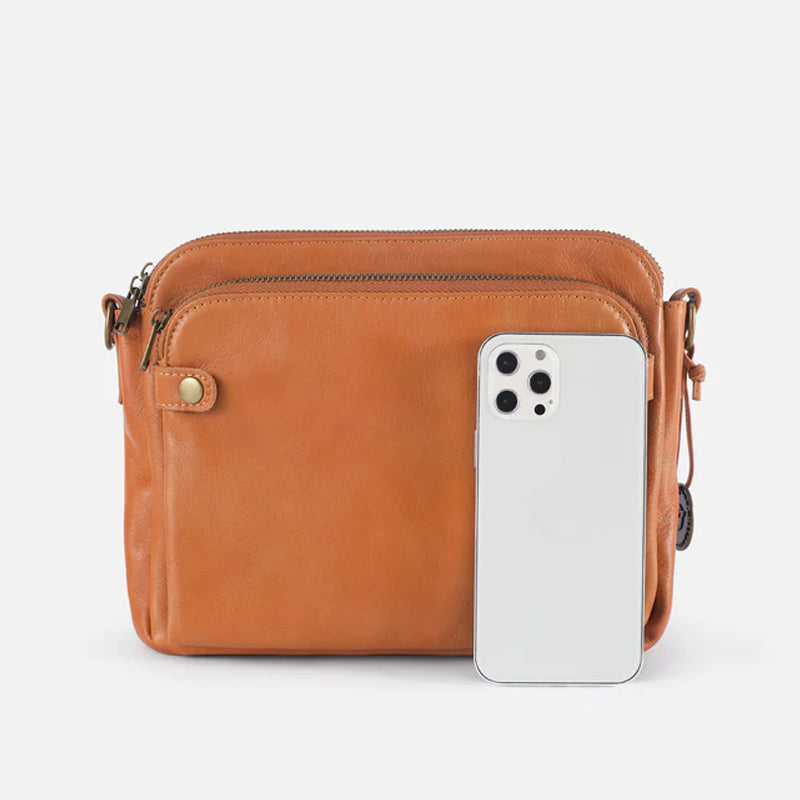 Cecilie | Shoulder bag and handbag made from three layers of leather - Brown