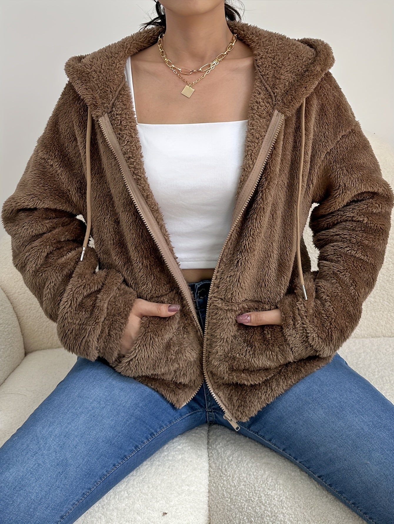 Teddy jacket | stylish and warm - S