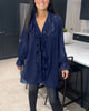 Aurora™ - Elegant tunic with ruffles and sequins - Blue / S