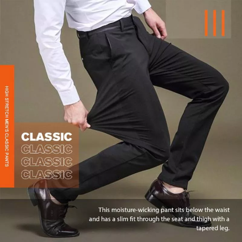 Paul | Men's stretch trousers - Black / 29W