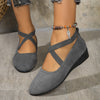 Kelle | Wedge Ballet Flats with Criss-Cross Straps