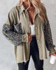 Leslie | Long-sleeved jacket with contrasting sequins - Jacket - Green / S