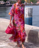 Helena™ | Colourful Printed Dress with Loose Lantern Sleeves
