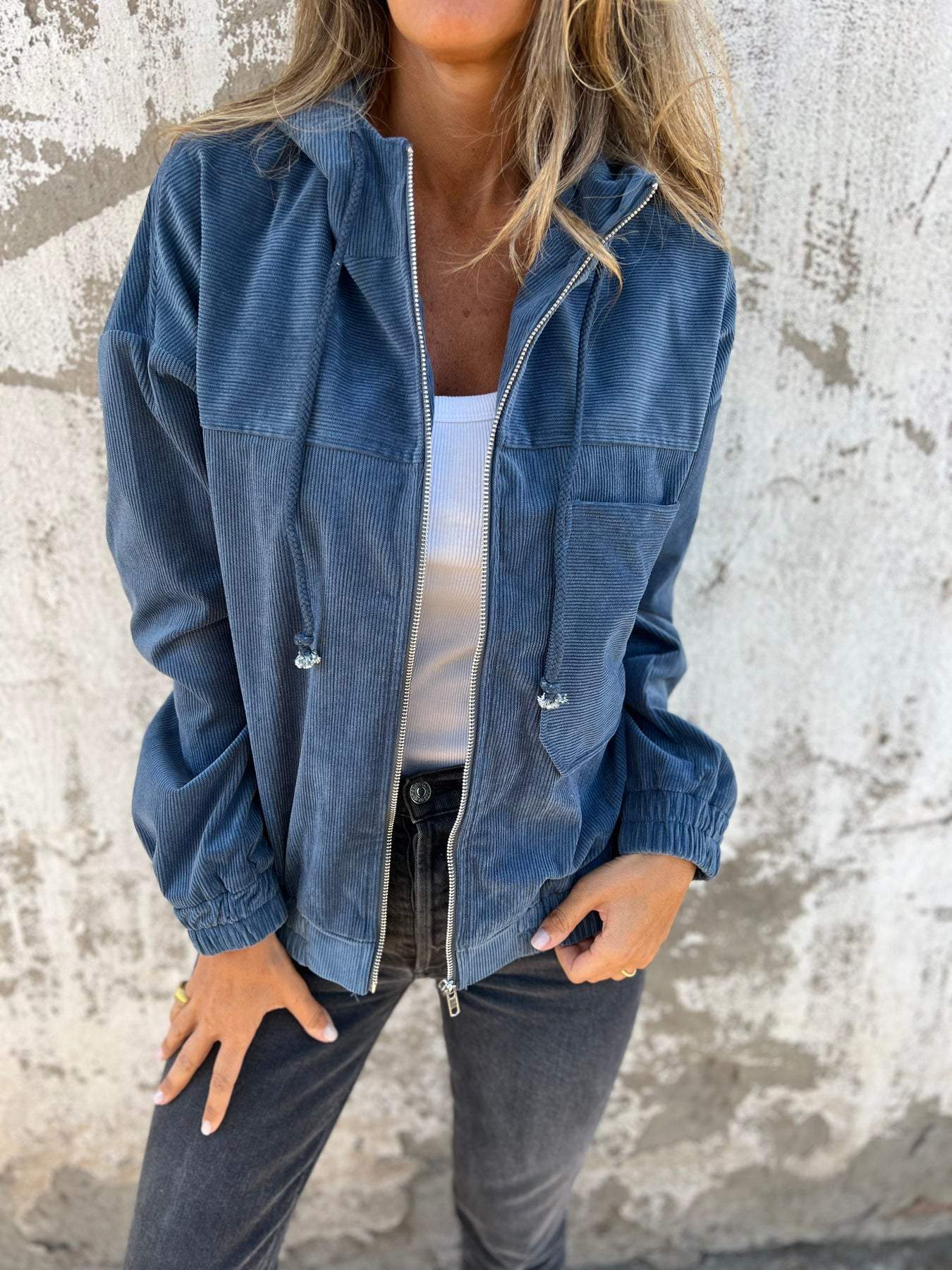 Felice™ | Comfort hooded jacket - Blue / S