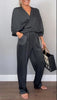 Ashlyn | Elegant Satin Set with V-Neck