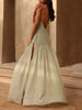 Terresa | Fashionable Patchwork Maxi Dress with Pleats and Slit