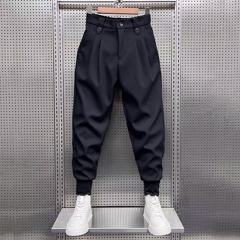 Fynn | Black pleated harem trousers - men pants - Black / M