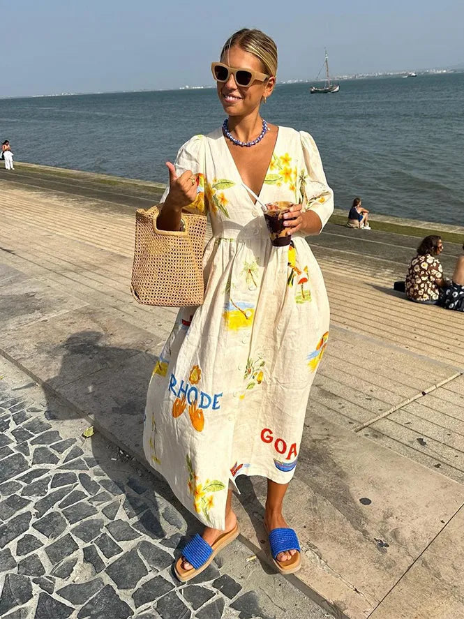 Lydia | Trendy midi dress with floral print