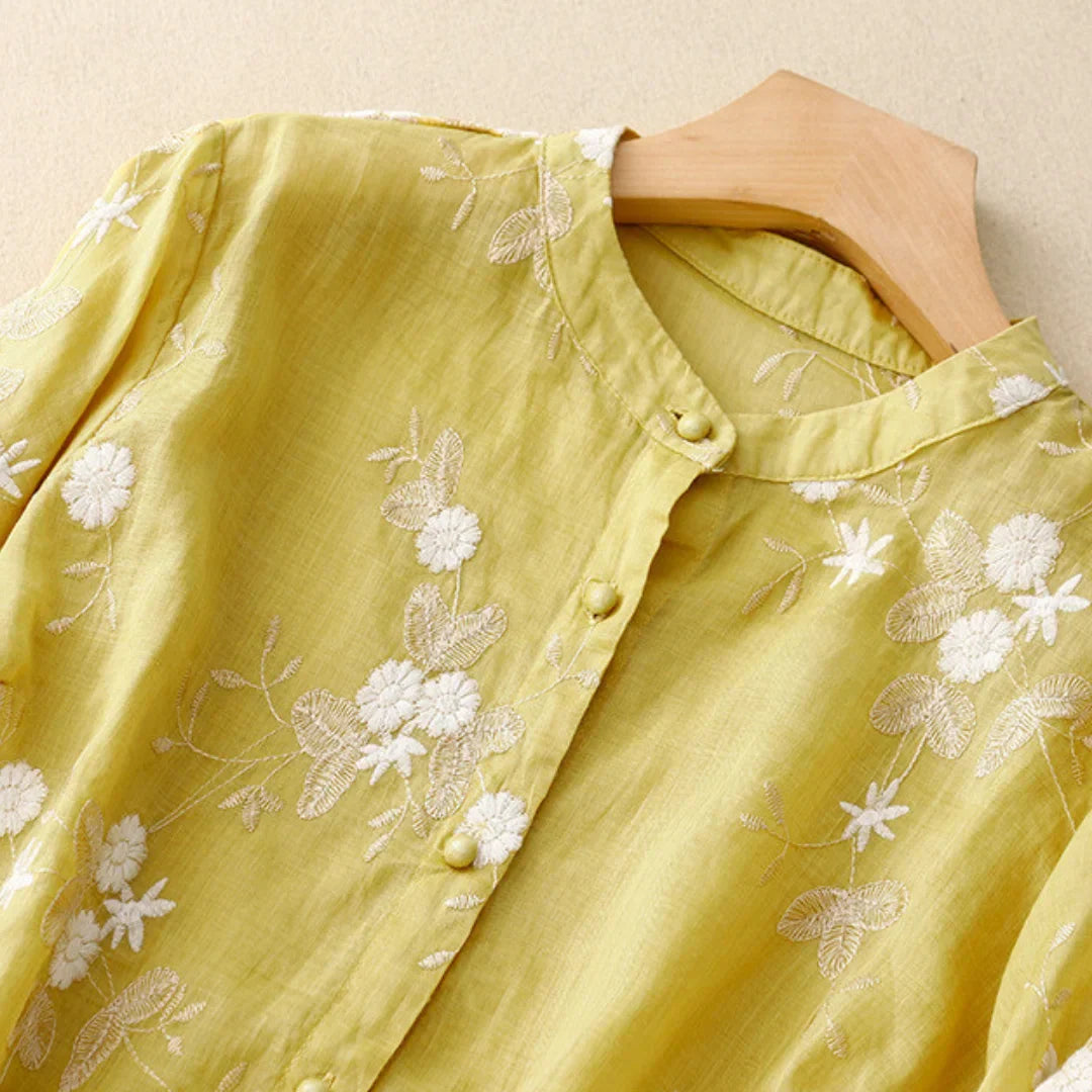 Nerry | Elegant Blouse with Delicate Embroidery Details