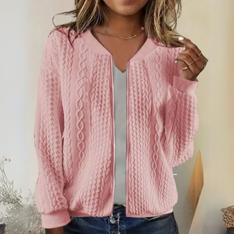 Yvette™ | Comfortable zip jacket for women - Pink / S