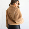 Annelie™ | Thermal jacket for cold days - women leather jacket - Khaki / S