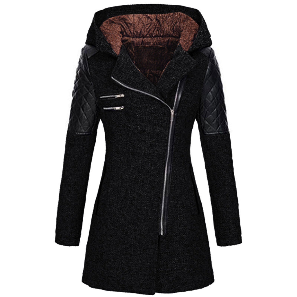 Katrine | Winter jacket - Black (with velvet hood) / S