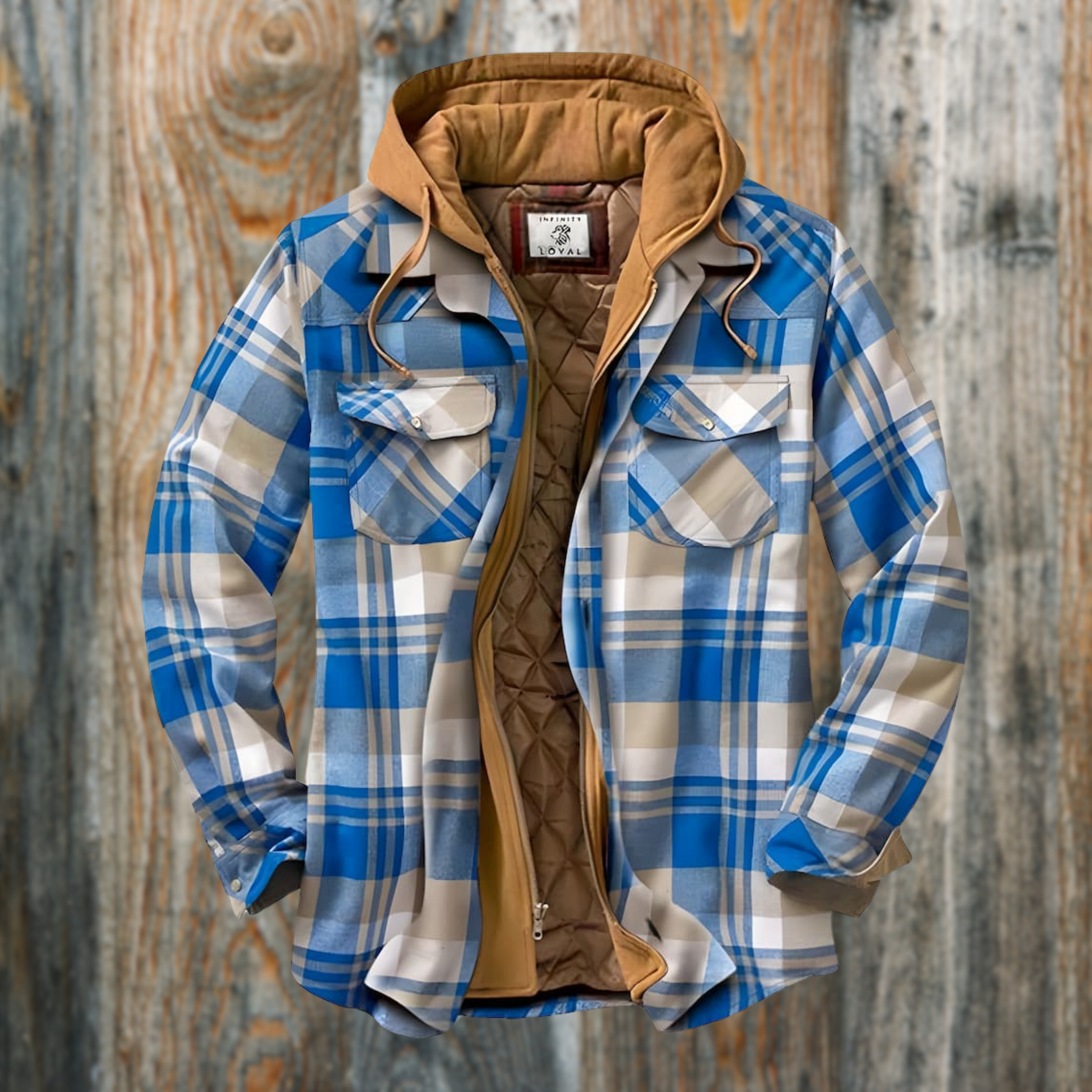 Henrik™ | Lined lumberjack jacket - Blue / S