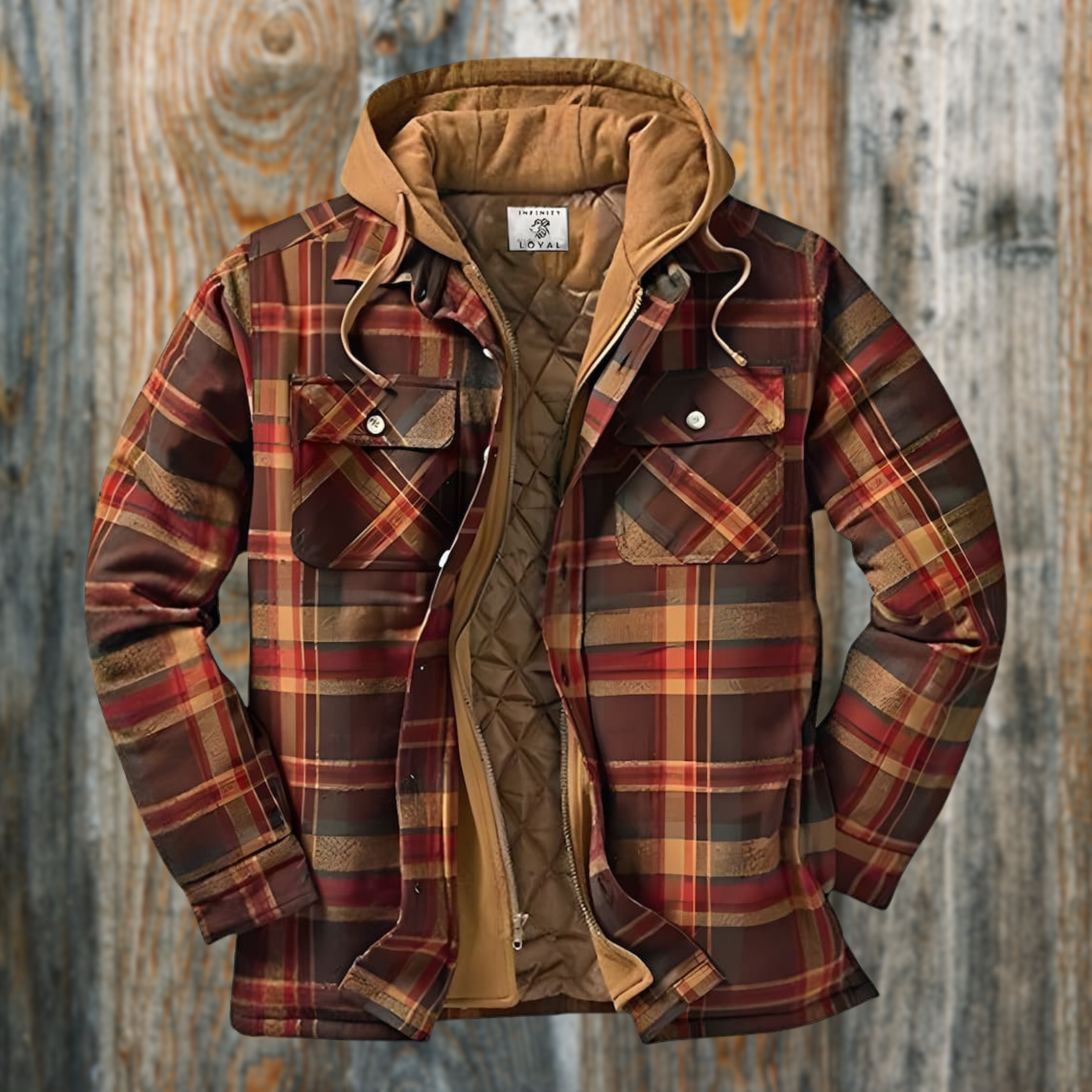 Henrik™ | Lined lumberjack jacket - Brown / S