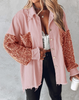 Leslie | Long-sleeved jacket with contrasting sequins - Jacket - Pink / S