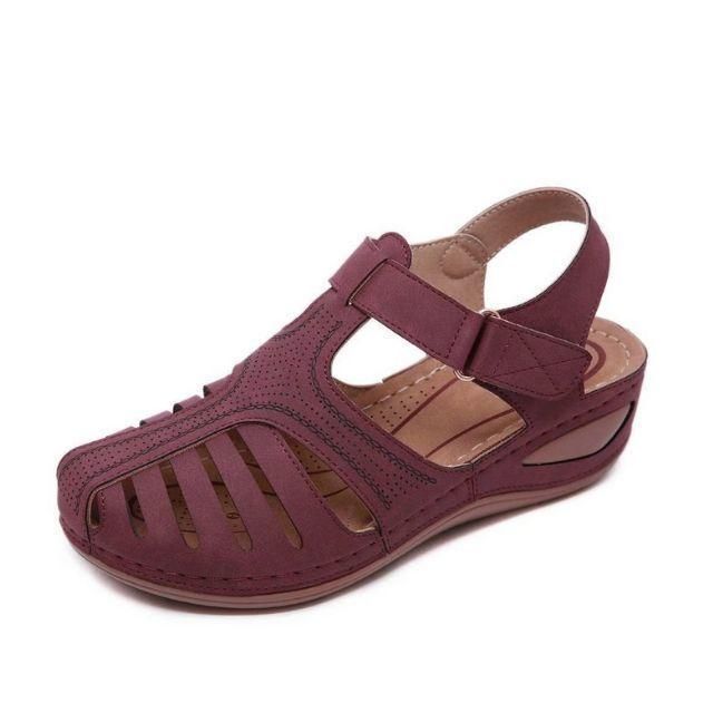 Conny | Cut-Out Leather Sandals with Ankle Strap