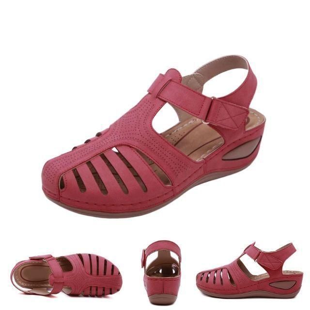 Conny | Cut-Out Leather Sandals with Ankle Strap