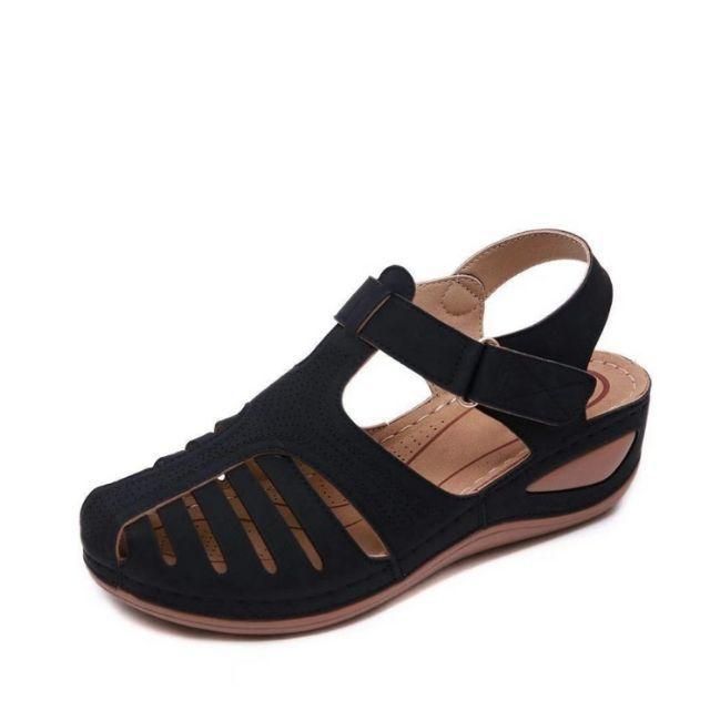 Conny | Cut-Out Leather Sandals with Ankle Strap