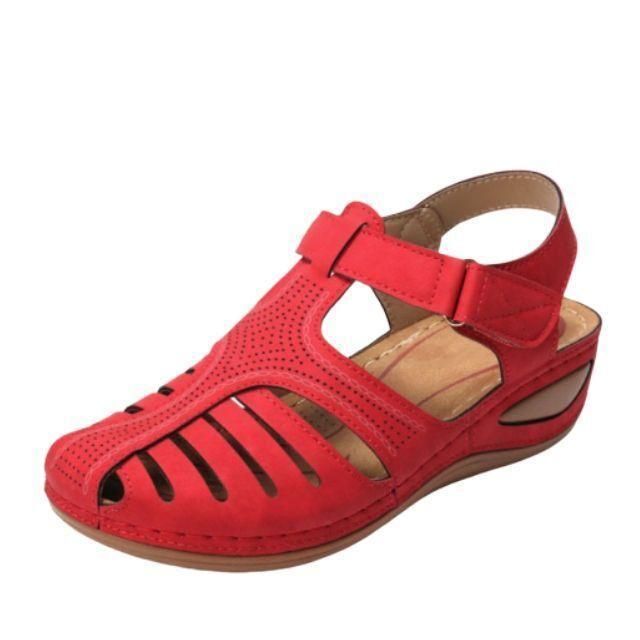 Conny | Cut-Out Leather Sandals with Ankle Strap