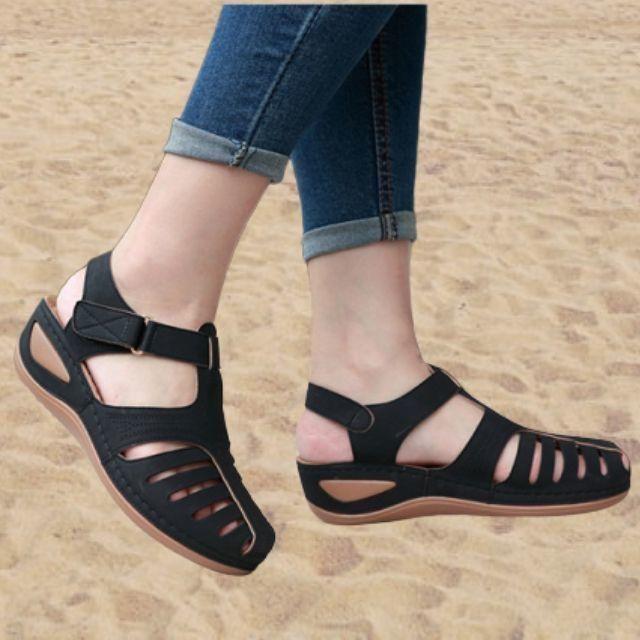 Conny | Cut-Out Leather Sandals with Ankle Strap