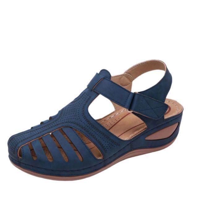 Conny | Cut-Out Leather Sandals with Ankle Strap