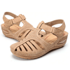 Conny | Cut-Out Leather Sandals with Ankle Strap