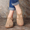 Conny | Cut-Out Leather Sandals with Ankle Strap