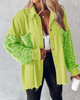 Leslie | Long-sleeved jacket with contrasting sequins - Jacket - Yellow-green / S
