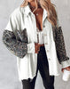 Leslie | Long-sleeved jacket with contrasting sequins - Jacket - White / S