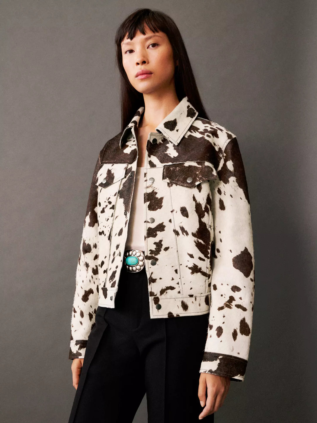 Lianora™ - Patterned leather jacket - S