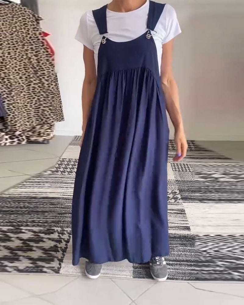 Molly | Casual Solid Colour Dress with Suspenders