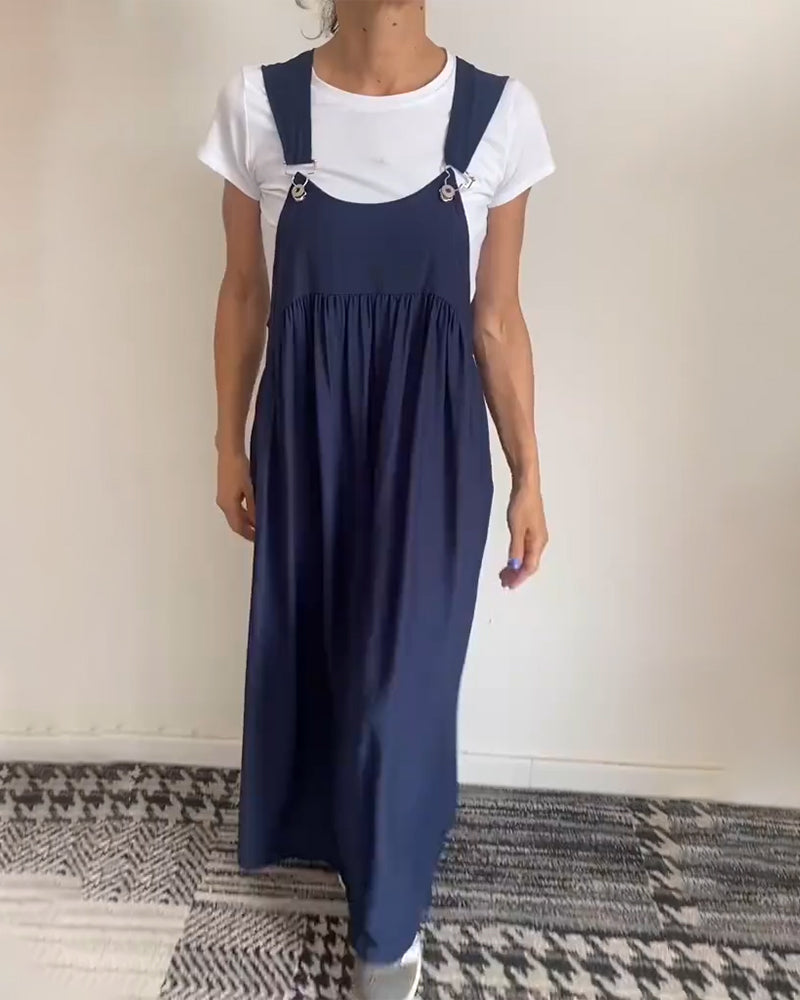 Molly | Casual Solid Colour Dress with Suspenders