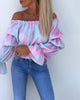 Lia | Colourfully Printed One-Shoulder Casual Top for Women