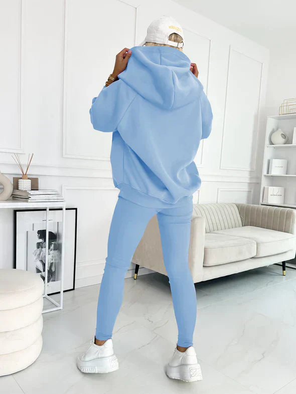 Romy | Three-piece casual set - Baby Blue / S