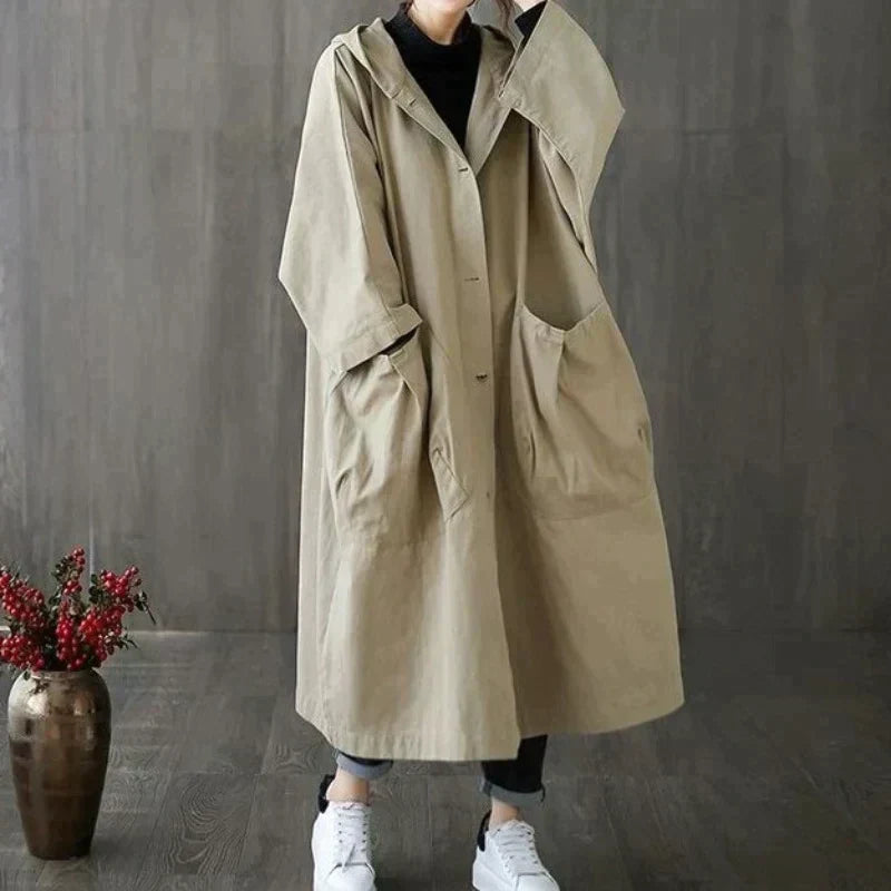 THALIA | OVERSIZED TRENCH COAT - Khaki / One size fits all