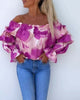 Lia | Colourfully Printed One-Shoulder Casual Top for Women