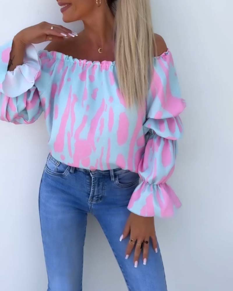 Lia | Colourfully Printed One-Shoulder Casual Top for Women