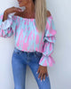 Lia | Colourfully Printed One-Shoulder Casual Top for Women
