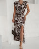 Lenna | Elegant Slim-Fit Dress with Leaf Pleats and Split