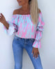 Lia | Colourfully Printed One-Shoulder Casual Top for Women