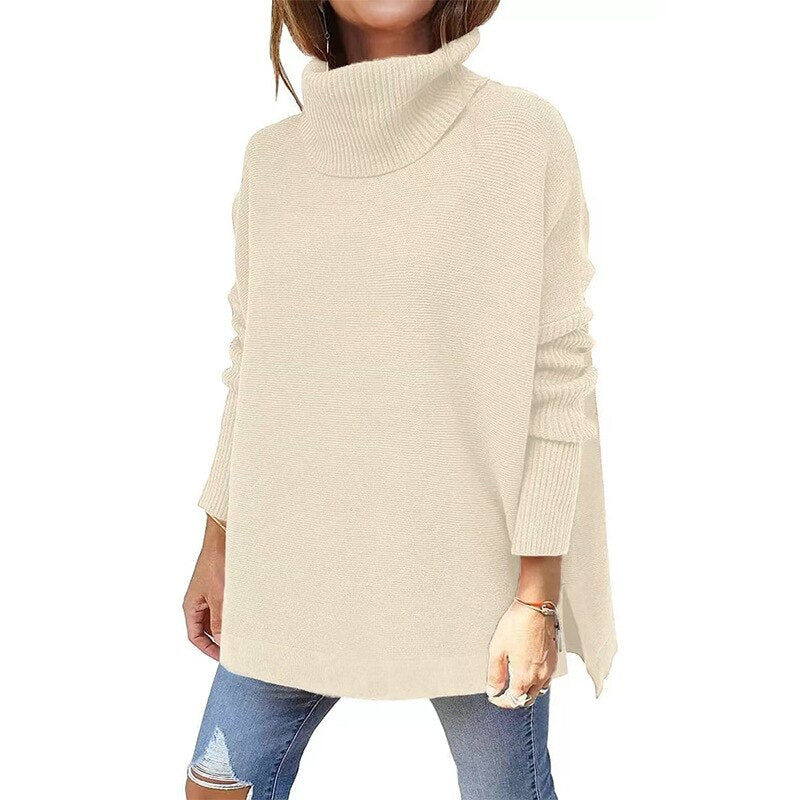 Annie™ | Oversized turtleneck jumper - Beige / S