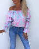 Lia | Colourfully Printed One-Shoulder Casual Top for Women